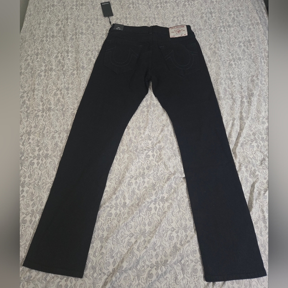 True Religion Ricky Black Straight Jean Black Pants W33 L34 Relaxed Straight - Picture 5 of 9